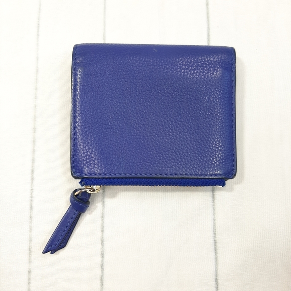 Tory Burch Small Blue Leather Purse/ Wallet. Cards Notes & Coin Sections - Picture 3 of 12